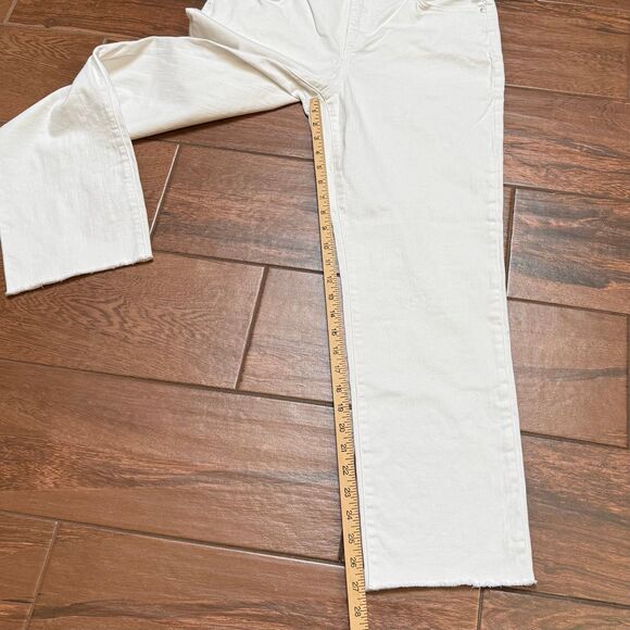 Bandolino Mandie White Stretch Denim High-Rise Straight Leg Cropped Jeans Sz 10 - Picture 4 of 8